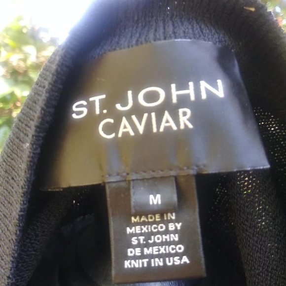 St. John Caviar Wool Blend Cardigan Sweater Sz M - Picture 8 of 8